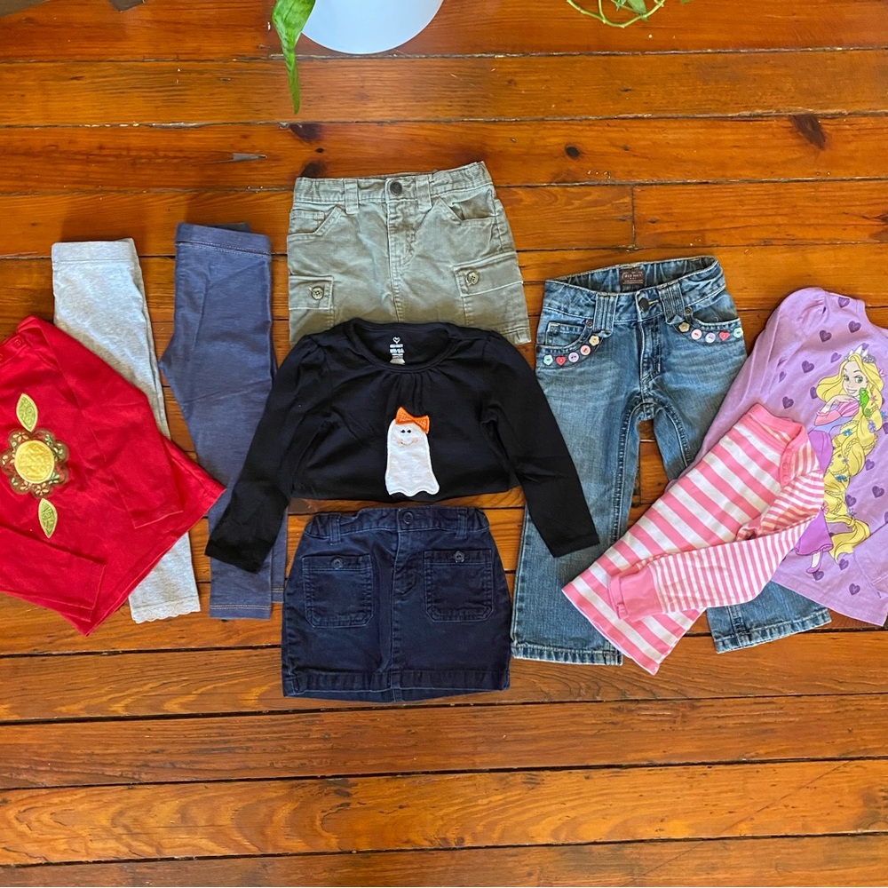 Old Navy Size 3T Fall Bundle 4 Long Sleeve Shirts & 5 Bottoms